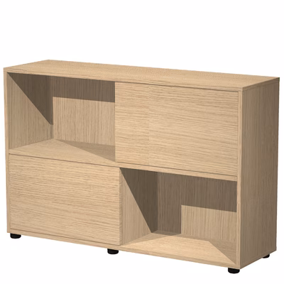 Immagine di Libreria TETRIS 2 ante cm 120x35,5x79 struttura rovere chiaro ante rovere chiaro