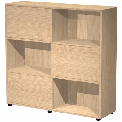 Immagine di Libreria TETRIS 3 ante cm 120x35,5x116 struttura rovere chiaro ante rovere chiaro