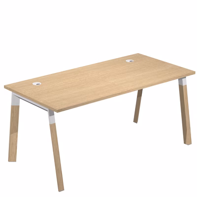 Immagine di Scrivania WORK cm 120x80x74 gamba legno piano rovere chiaro