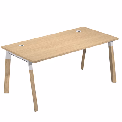 Immagine di Scrivania WORK cm 180x80x74 gamba legno piano rovere chiaro