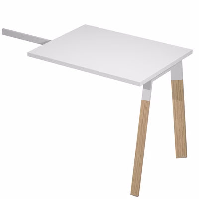 Immagine di Allungo WORK cm 80x60 gamba legno piano bianco