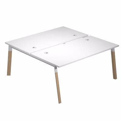 Immagine di Bench 2 posti WORK cm 120x165x75 gamba legno piano bianco