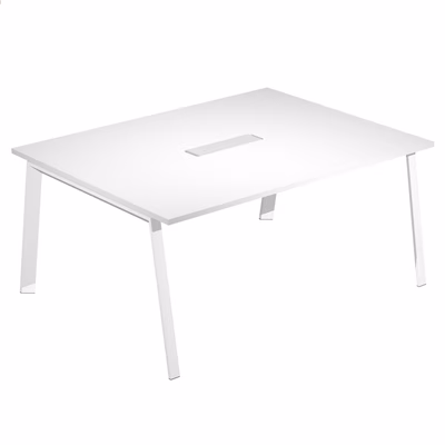 Immagine di Tavolo riunioni WORK cm 160x120x75 gamba metallica piano bianco
