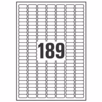 Immagine di Etichette adesive in poliestere argento, l6008-20, 25,4x10mm,189 etichette per foglio, 20 fogli