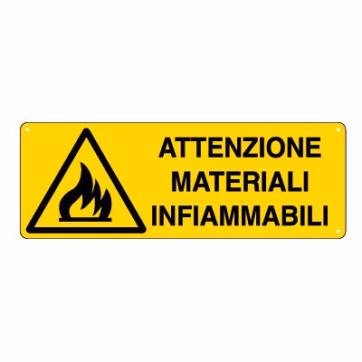 Immagine di Cartello alluminio 35x12,5 - materiali infiammabili