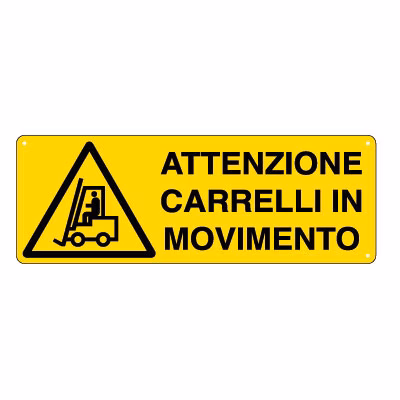 Immagine di Cartello alluminio 35x12,5 - carrelli in movimento