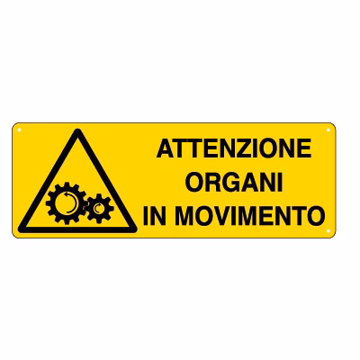 Immagine di Cartello alluminio 35x12,5 - organi in movimento