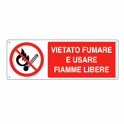 Immagine di Cartello alluminio 35x12,5 - vietato fumare e usare
