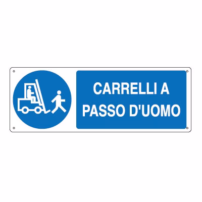Immagine di Cartello alluminio 35x12,5 - obbligo carrelli