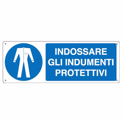 Immagine di Cartello alluminio 35x12,5 - obbligo indumenti prot.