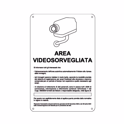 Immagine di Cartello alluminio 20x30 - area videosorvegliata
