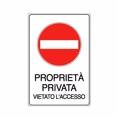 Immagine di Cartello alluminio 20x30 - proprieta' privata