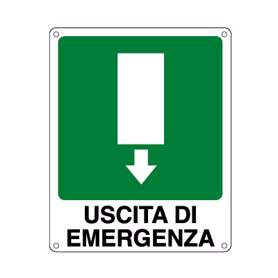 Immagine di Cartello alluminio 25x31 - uscita di emergenza