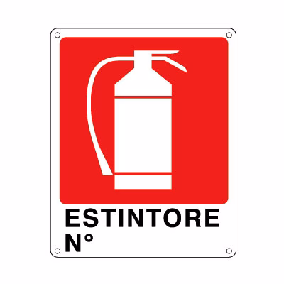 Immagine di Cartello alluminio 25x31 - estintore n.