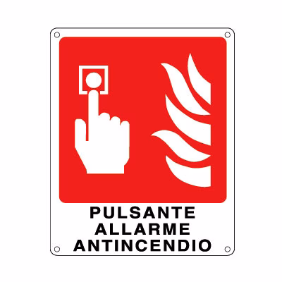 Immagine di Cartello alluminio 25x31 - pulsante allarme antinc.