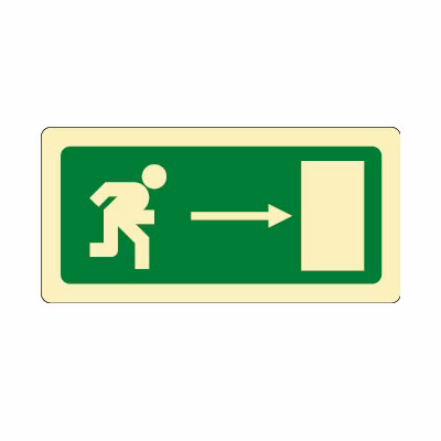 Immagine di Cartello fotolum. 22x10 - uscita di emergenza dx