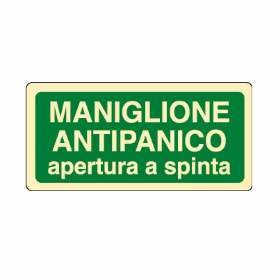 Immagine di Cartello fotolum. 22x10 - maniglione antipanico