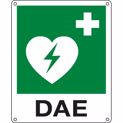 Immagine di Cartello alluminio 25x31 - Defibrillatore+Dicitura
