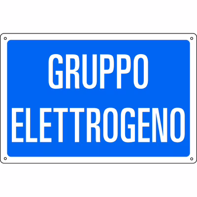 Immagine di Cartello alluminio 30x20 - Gruppo Elettrogeno