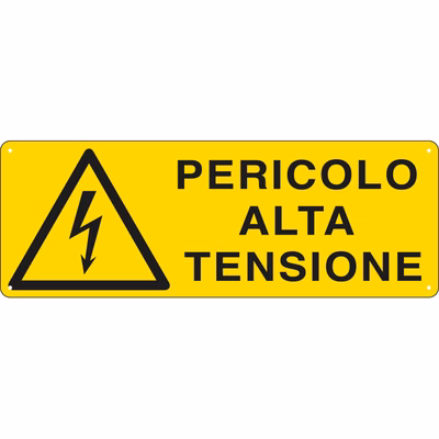 Immagine di Cartello alluminio 35x12,5 - Pericolo Alta Tensione
