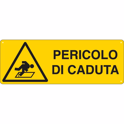 Immagine di Cartello alluminio 35x12,5 - Pericolo di caduta