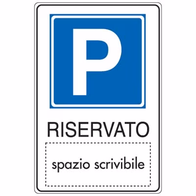 Immagine di Cartello alluminio 20x30 - Parcheggio + Spazio scriv.