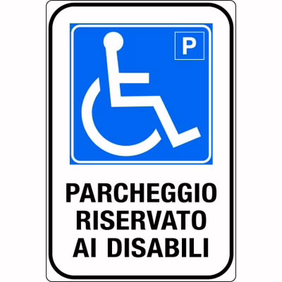 Immagine di Cartello alluminio 20x30 - Parch. Riserv. ai disabili