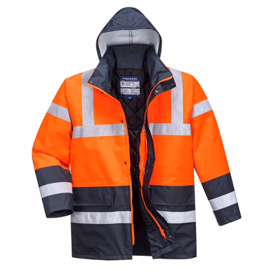 Immagine di Giacca bicolore alta visibilità PORTWEST S466 colore rosso/blu navy taglia L