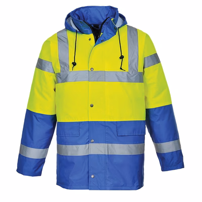 Immagine di Giacca bicolore alta visibilità PORTWEST S466 colore giallo/blu royal taglia XXL