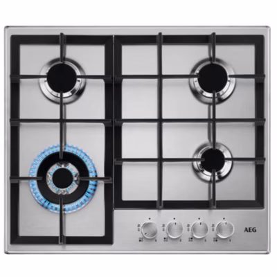 Immagine di Piano cottura gas acciaio inox grigio AEG HGB64400SM 949640849