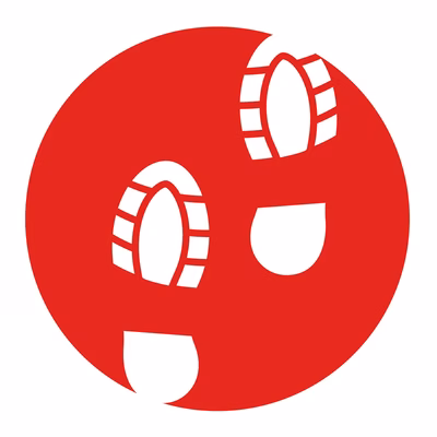 Immagine di Adesivo calpestabile PVC tondo D.25cm PERCORSO ros