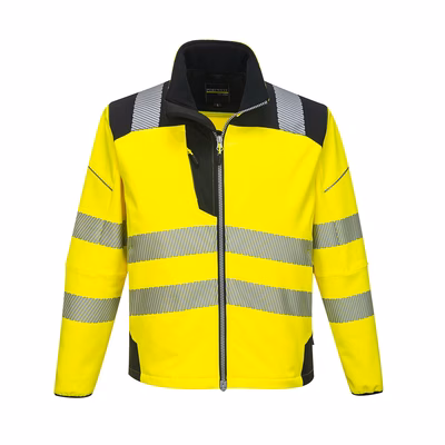 Immagine di Giacca softshell alta visibilità PORTWEST T402 colore giallo/nero taglia S