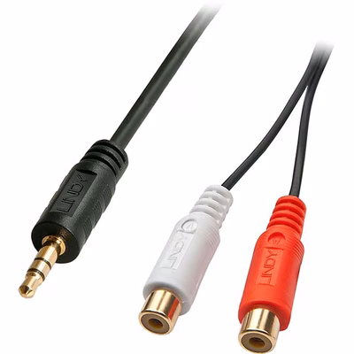 Immagine di Adattatore Audio Jack 3,5mm Maschio a 2xRCA Femmina, 25cm