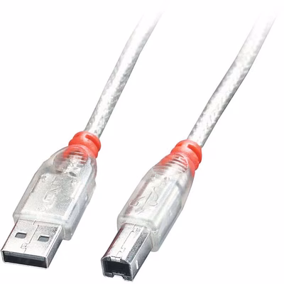 Immagine di Cavo USB 2.0 Tipo A/B Trasparente, 0.5m
