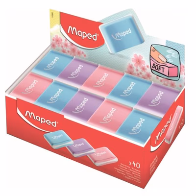 Immagine di Gomma piccola MAPED ESSENTIAL SOFT colori assortiti