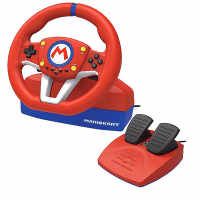 Immagine di Volante + pedali rosso KOCH MEDIA "Volante Mario Kart Racing Wheel Pro Mini" 1037327