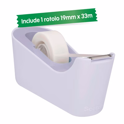 Immagine di Dispenser nastro adesivo 3M C18 base appesantita + 1 rotolo MAGIC 810 mm 19x33 m colore lavanda