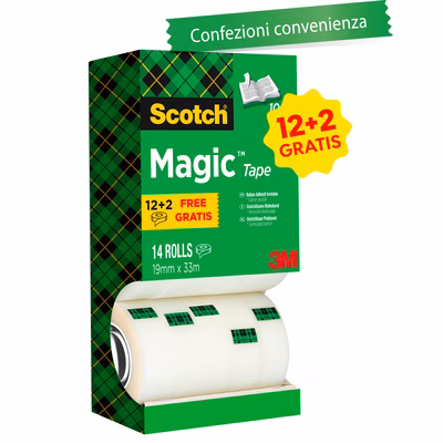 Immagine di Nastro adesivo 3M SCOTCH MAGIC 810 mm 19x33 m - value pack 12+2 gratis