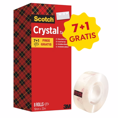Immagine di Nastro adesivo 3M Scotch Crystal 19x33 VALUE PACK