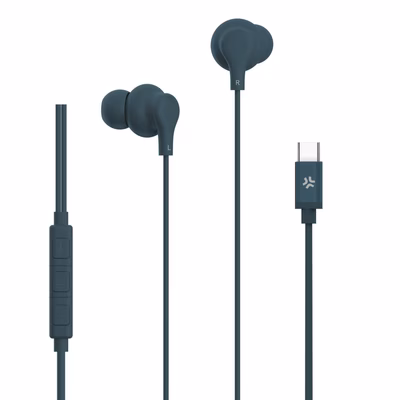 Immagine di Auricolari con filo si USB-C Blu CELLY UP1600TYPEC - USB-C Stereo Wired Earphones UP1600TYPECBL