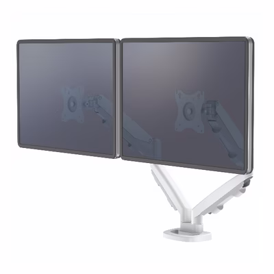 Immagine di Braccio monitor Fellowes doppio, Eppa, Bianco, Fino a 39"