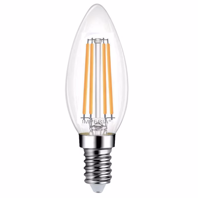 Immagine di Lampadina LED Filament chiara Oliva E14 4W 3000K 470 Lumen luce calda