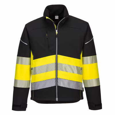 Immagine di Giacca softshell pw3 hi-vis classe 1 PORTWEST PW375 colore nero/giallo taglia S