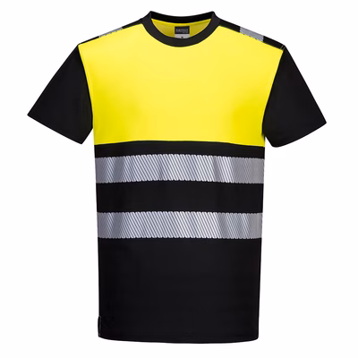 Immagine di Pw3 t-shirt hi-vis classe 1 PORTWEST PW311 colore nero/giallo taglia L