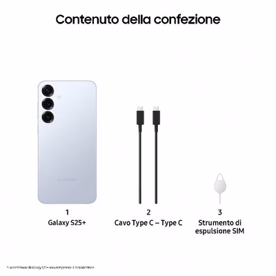 Immagine di Smartphone 512GB SAMSUNG GALAXY S25+ 12+512GB ICYBLUE SM-S936BLBGEUE