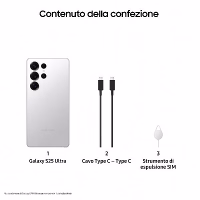 Immagine di Smartphone 256GB SAMSUNG GALAXY S25 ULTRA 12+256GB TITANIUM WHITESILVER SM-S938BZSDEUE