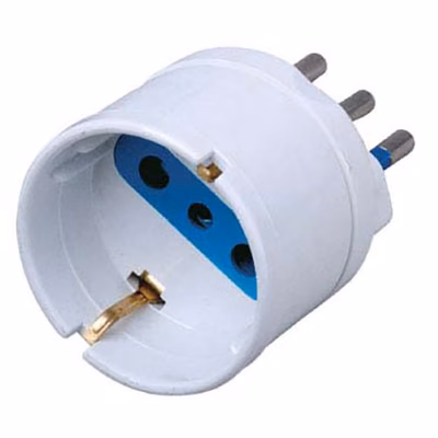 Immagine di Adattatore spina piccola 10A > presa Schuko bianco