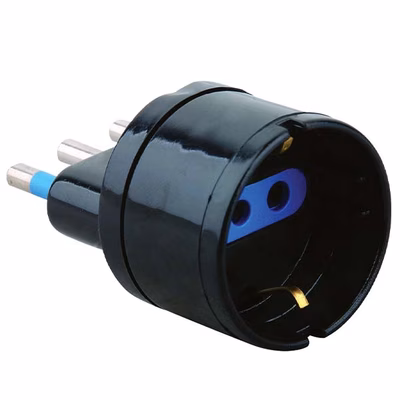 Immagine di Adattatore spina grande 16A > presa Schuko nero