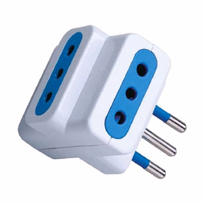 Immagine di Adattatore multiplo spina piccola 10A > 3 prese piccole 10A bianco