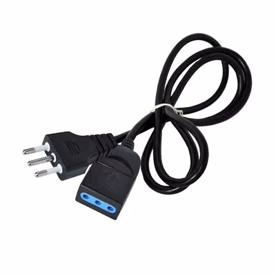 Immagine di Prolunga per uso domestico lunghezza 3 metri - spina piccola 10A > presa piccola 10A nero